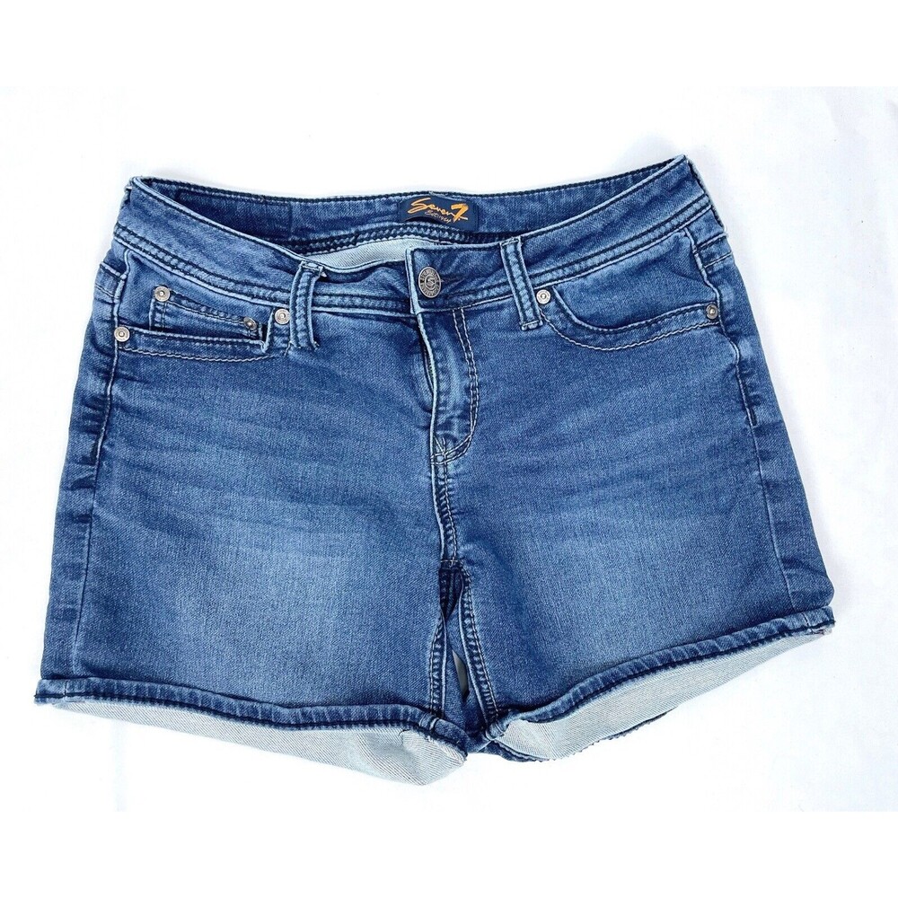 Seven 7 Women Size 8‎ Denim Jean Shorts Cotton Blend 5.5” Inseam